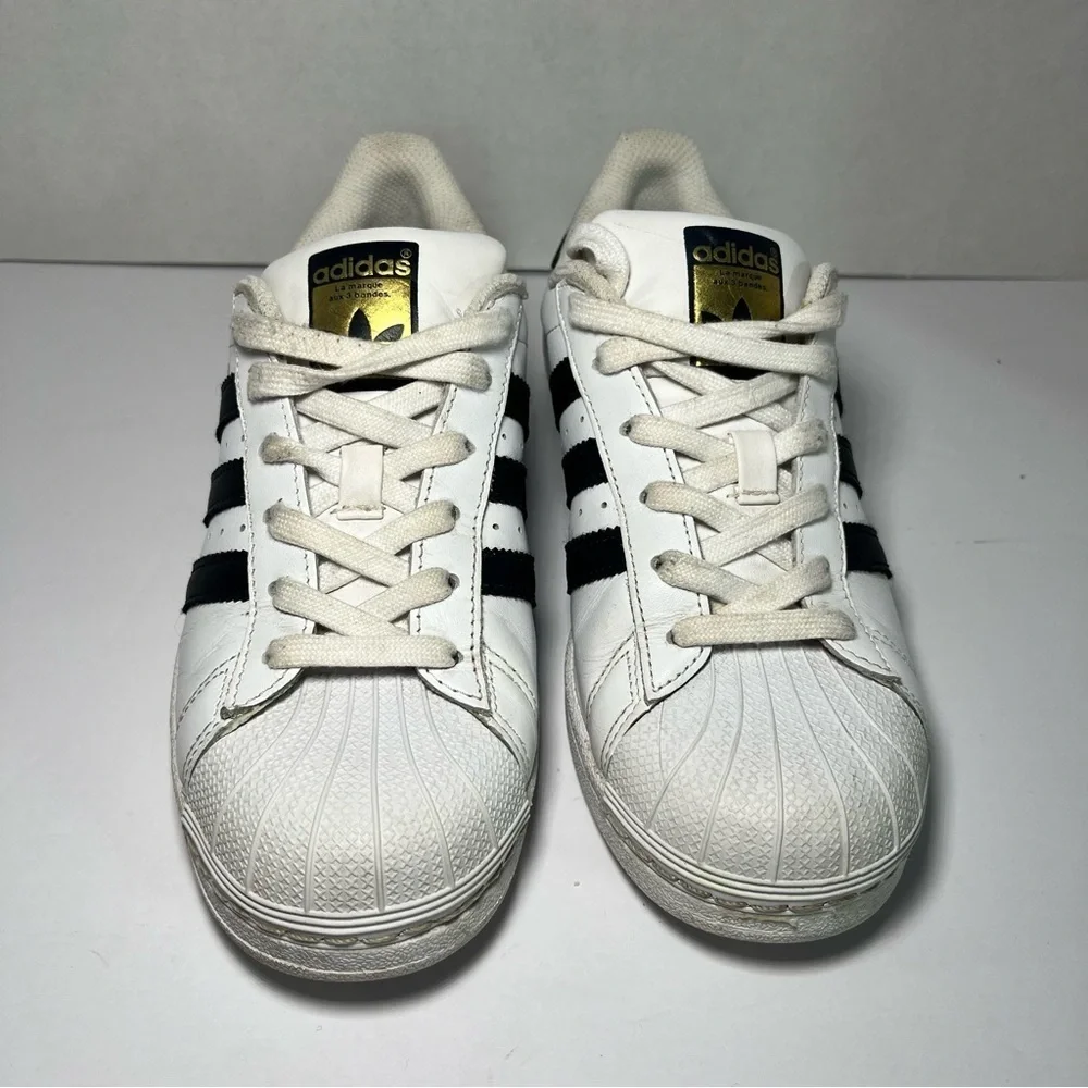 Adidas Superstar Originals Core White Black Low Leather Skateboard Gold Men's 6